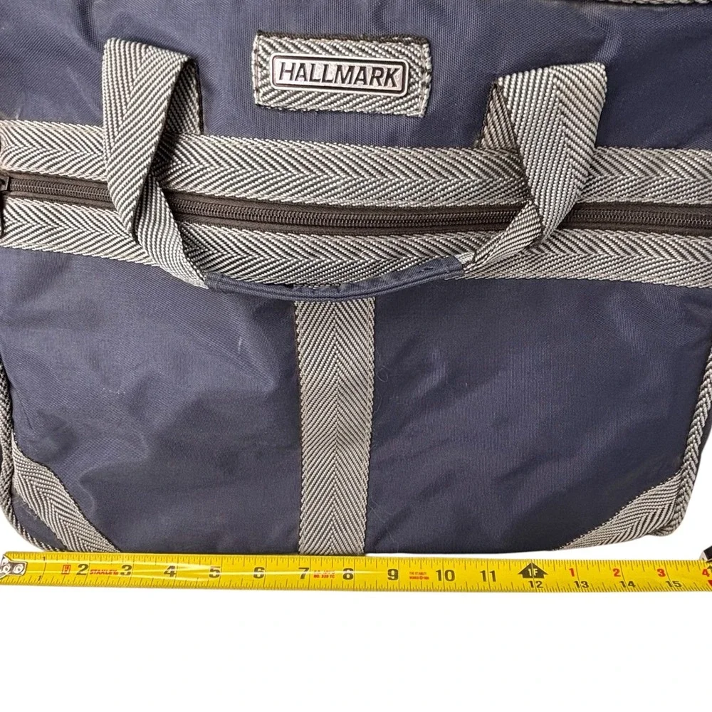 Vintage Hallmark Laptop Briefcase Messenger Bag Blue Nylon Shoulder Case 16